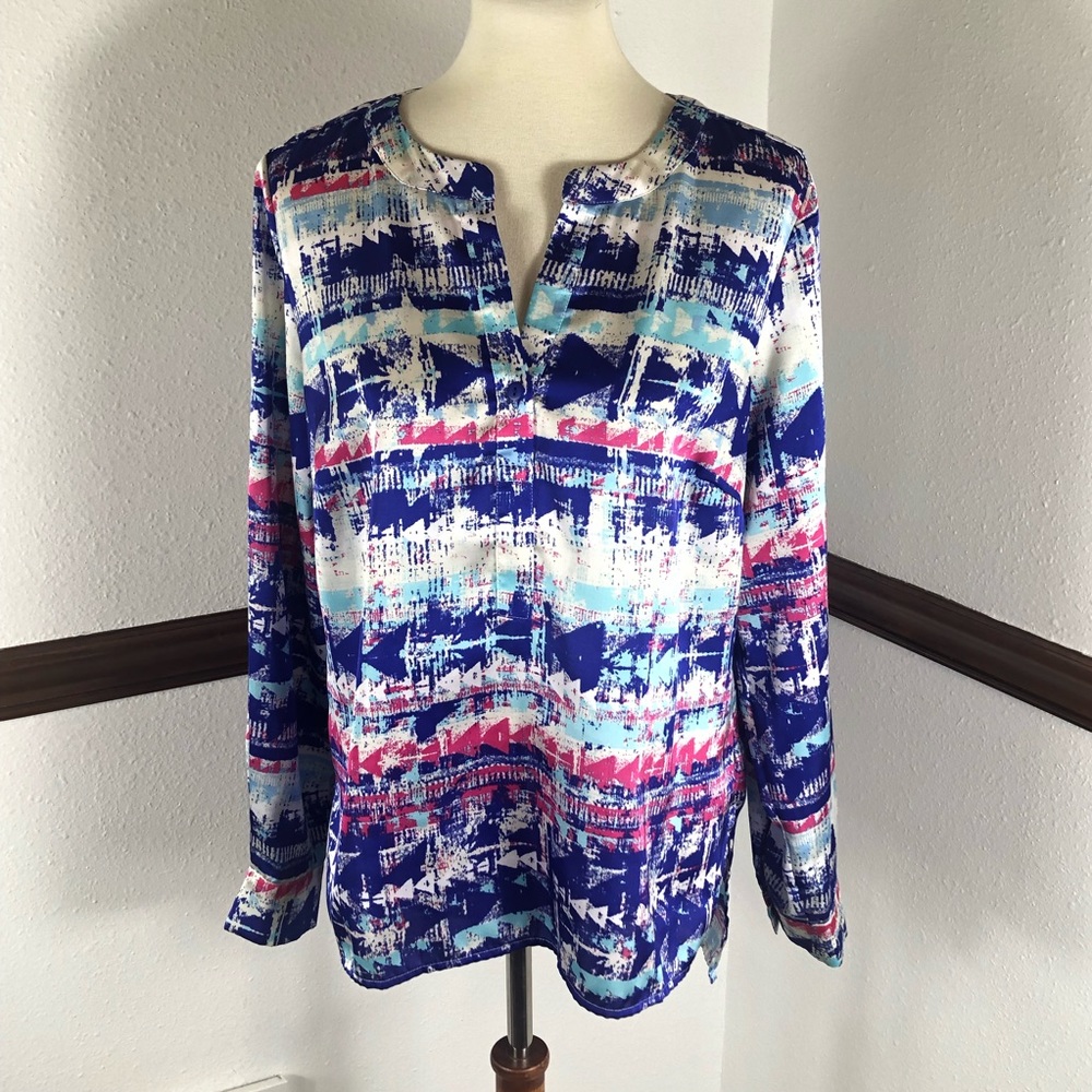 Belle Gray by Lisa Rinna tunic blouse size M